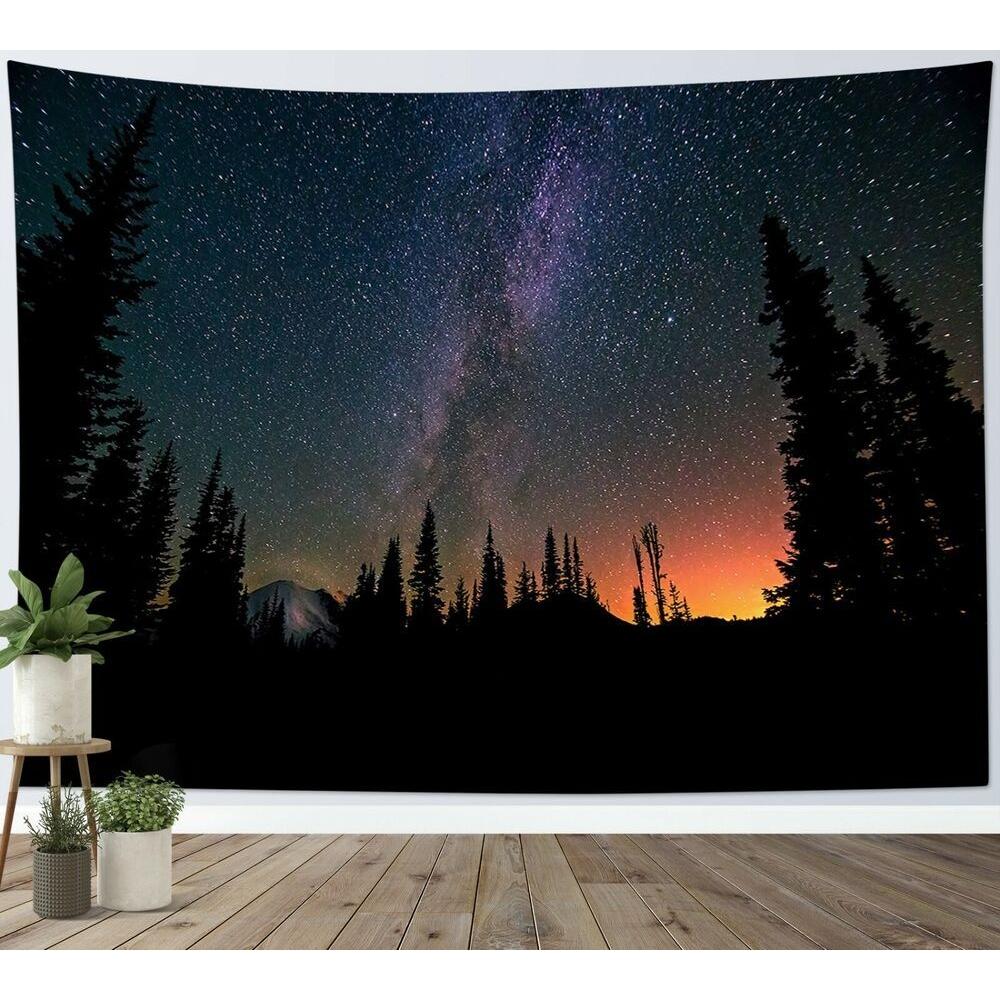 Tapestry forest night landscape starry sky 75x100