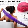 Ultra-Long Exfoliating Washcloth Multi-Function Back Cleaning Back Exfoliating Scruber With Drawstring Silver-ion