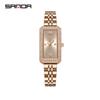 Fashion Sanda Top Brand Trendy Design Rectangle Dial Waterproof Quartz Movement Business Women Analog Wrist Watch