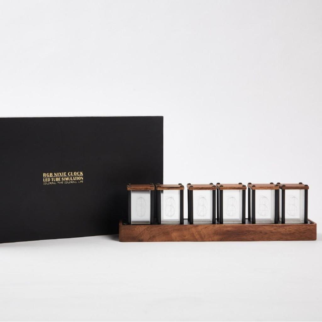 E-commerce Desktop Nixie Tube-Style Alarm Clock with Network Sync and Timer, Creative Design, No Assembly Required