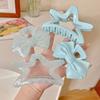 Fashion Five-pointed Star Bow Hair Clip Acrylic Jelly Color Shark Clip Hairpin for Women Hair Accessories