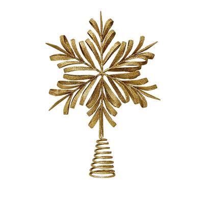 Gold Glitter Christmas Tree Topper Star Sparkling Iron Christmas Topper Decor Reusable Xmas Tree Ornament Christmas Tree
