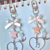 Delicate Beaded Phone Pendant Star Heart Charm Keychain with Bowknot Decoration for Bag Purse Backpack Women Girls Gift