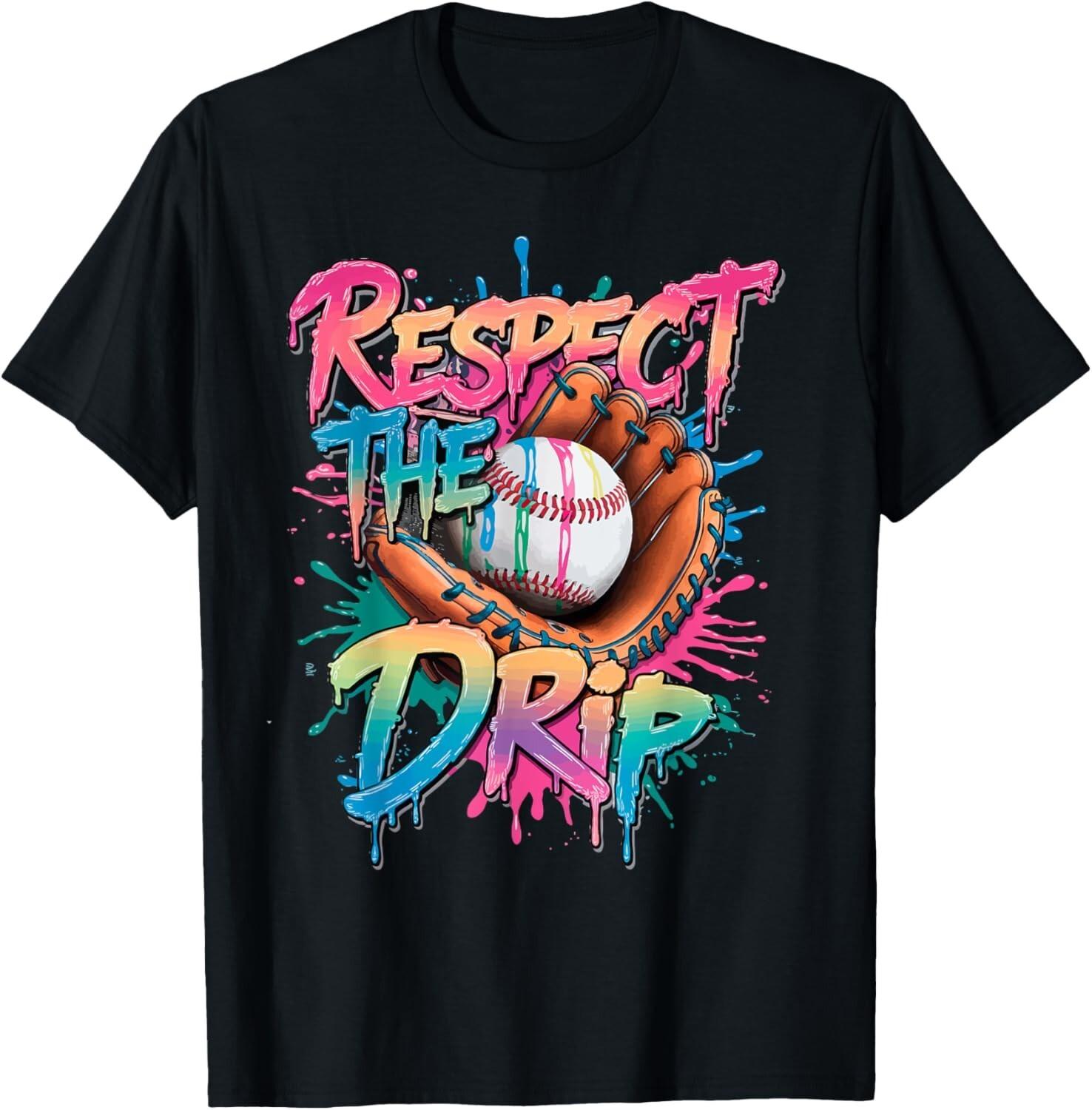 Baseball Drip Boys Ice Cream Drip Youth Respect The Drip T-Shirt Mens Womens Tees Top unisex T-Shirt Mens Womens Tees Top XL
