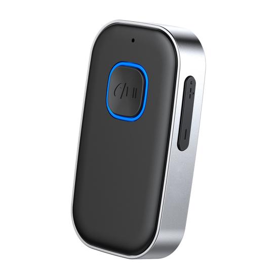

Bluetooth-совместимый приемник для автомобильного громкой связи Адаптер AUX Беспроводной аудиоприемник с микрофоном для четких вызовов Динамики с многоточечным подключением чёрный