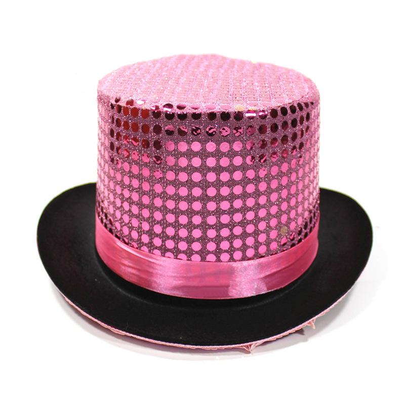 High hat retro British gentleman jazz hat magician hat show sequined hat rain high hat non-woven
