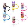1PC Doll Straw Cap 8-10mm Bottle Accessories Cute Silicone Reusable Straw Cover Dustproof