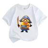Kids Boys Girls Crew Neck Short Sleeve 100% Cotton T-shirt, Cute Pirate Yellow Funny Character Printed Casual Soft Breathable Tee for Children Daily W