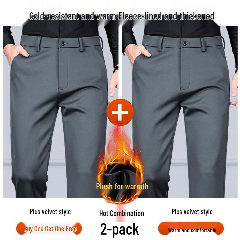 Pierre Cardin Men's Silk-Blend Business Casual Trousers