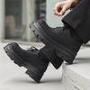 British Style Small Leather Shoes Couple's New Big Head Single Shoes Platform Muffin Casual Derby Shoes 6113-W