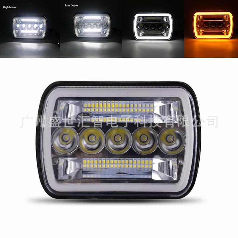 

5x7 Square LED Headlight 45W High Beam w/ DRL & Turn Signal for Wrangler YJ/XJ Off-Road Truck