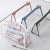 Transparent Triangular Pencil Case Large Capacity Simple Pen Bag Soft Pencil Cases PVC School Student Stationery Office Supplies