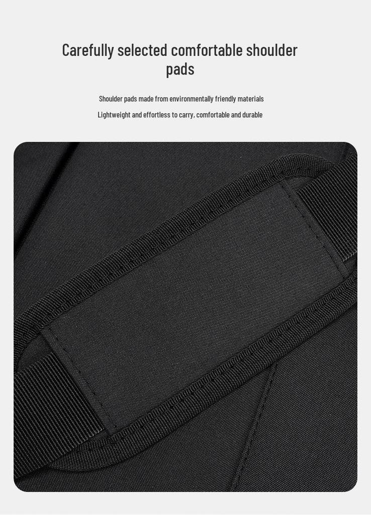 Men's Water-Repellent Nylon Laptop Shoulder Bag - Wear-Resistant, Business Casual, Crossbody with Logo Print