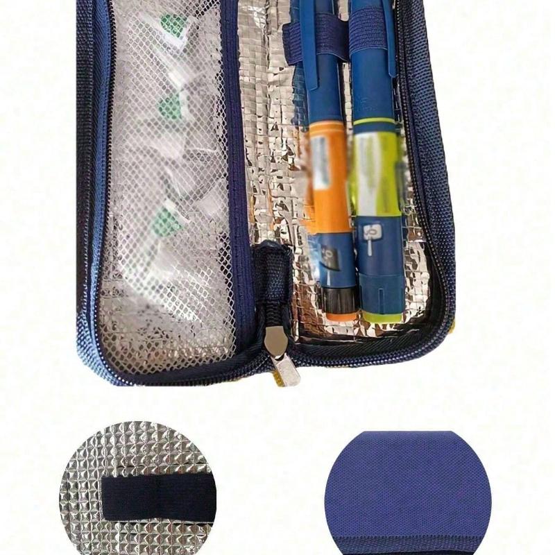 Insulated Portable Insulin Cooler Bag -Friendly Cold Ice Pack Physical Cooler Box Lightweight Simple Zipper Carry Bags Travel Emergency Bag Medical