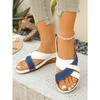 Color-Blocked Wedge Sandals for Women - Plus Size 2025 Summer New Arrival Thick-Soled Cross-Strap Beach Sandals