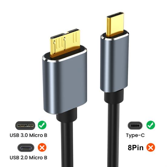50/100/150cm USB 3.1 Type-c To USB 3.0 Micro-USB 5Gbps Hard Disk Cable for PC