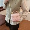 Xiaoxiangfeng Woolen Handbag Women'S Fashion Rhombus Pearl Chain Bag Shoulder Bag