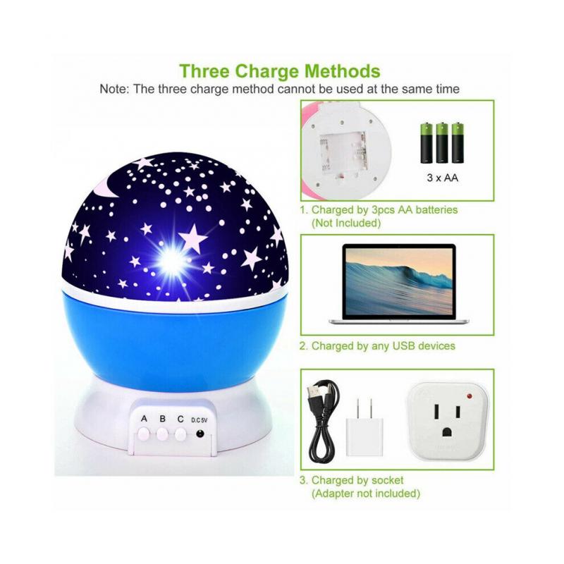 Star Moon Galaxy Projector Night Light Children Bedroom Decor LED Lamps