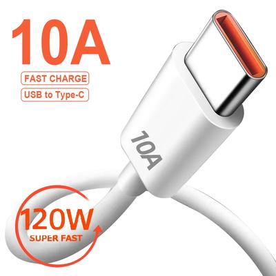 Câble USB Type C 120W 10A Câble de charge rapide Téléphone portable USB pour Huawei P30 Xiaomi Realme Samsung Poco x6 Câble de données USB C