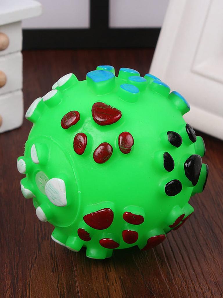 1pc Squeak Ball Bone Footprint Cute Play Funny Balls Fetch Interactive Cat Kitten Dog Puppy Supplies Molar Chew Bite