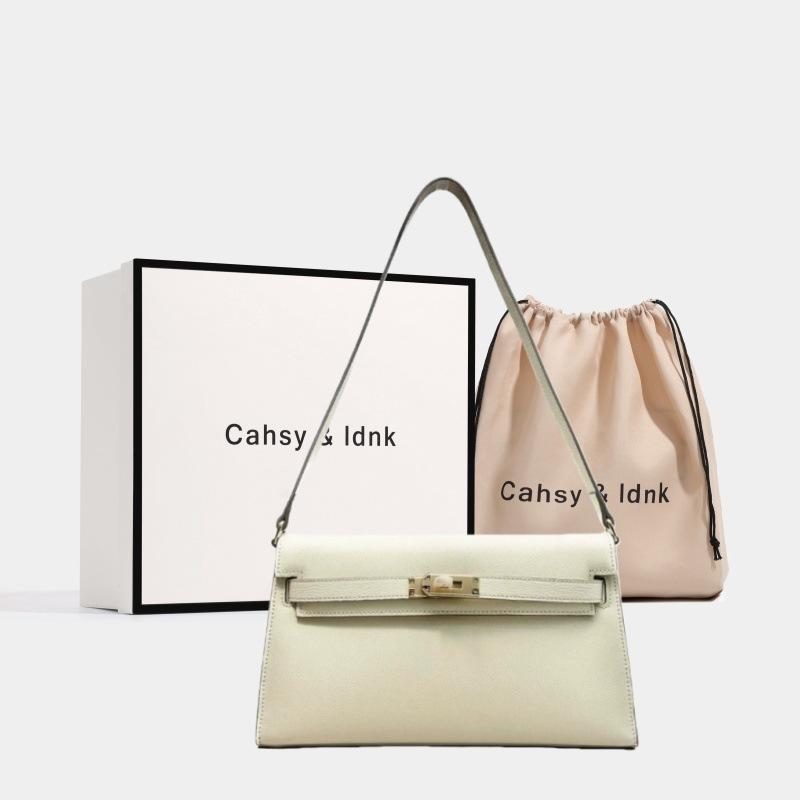 Nová jednobarevná podpažní taška z pravé kůže, Dámská taška přes rameno, Módní taška crossbody, Univerzální malá čtvercová taška pro ženy