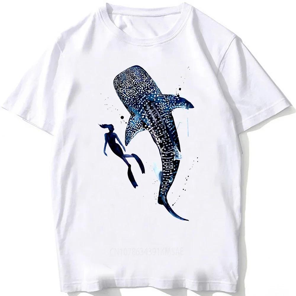 Dive To The Depths Of The Ocean with Whale Shark Art TShirt Unisex Men Great White Shark Anatomy T-Shirt Hip Hop Boy Casual Tees