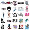 50pcs Waterproof Extreme Sports Stickers for Skiing - Perfect for Planners, Luggage, Notebooks, and Phones