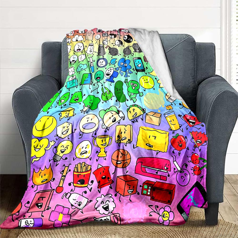 1Pc Colorful Cartoon Characters Blanket Soft And Comfortable Casual Warm Camping Travel Christmas Halloween Xmas Gift M924614