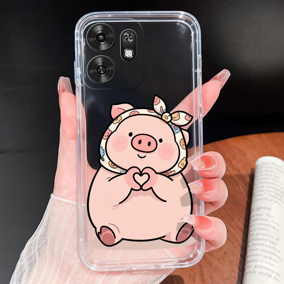 Phone Case For Honor Play 60A 5G Case Little Pig Phone Cover For Honor Play60A Soft Transparent Silicone Anti Drop TPU Slim Capa