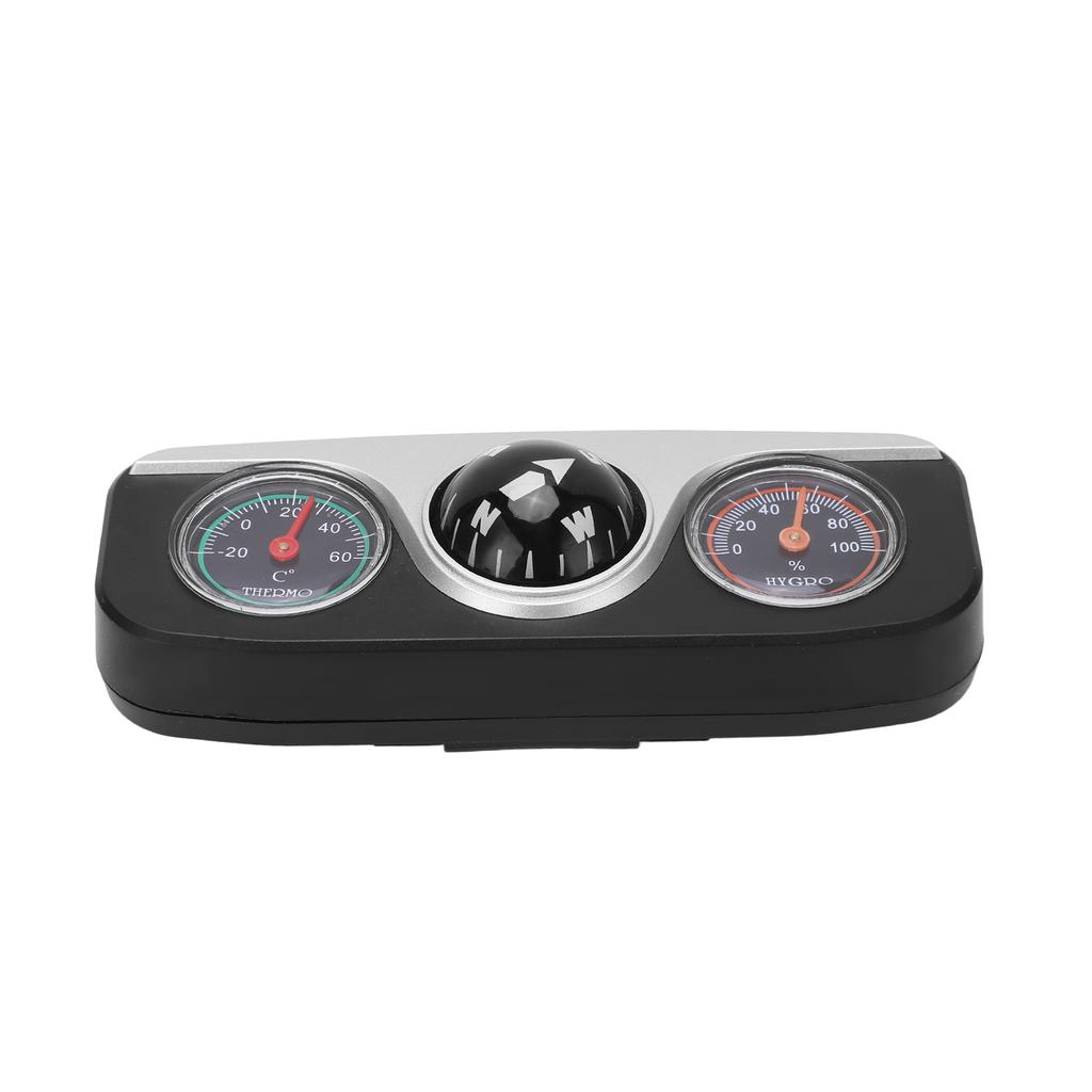 3 In 1 Car Compass Navigation Ball Thermometer Hygrometer Car Multifunctional Travel Tool for