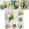 Elegant Real Touch Artificial Silk Flowers Bridal Wedding Bouquet For Home Party Decor