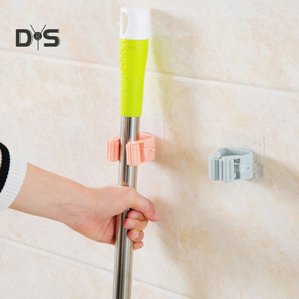 Wall Mounted Mop Holder Brush Broom Hanger Storage Rack Room Kitchen