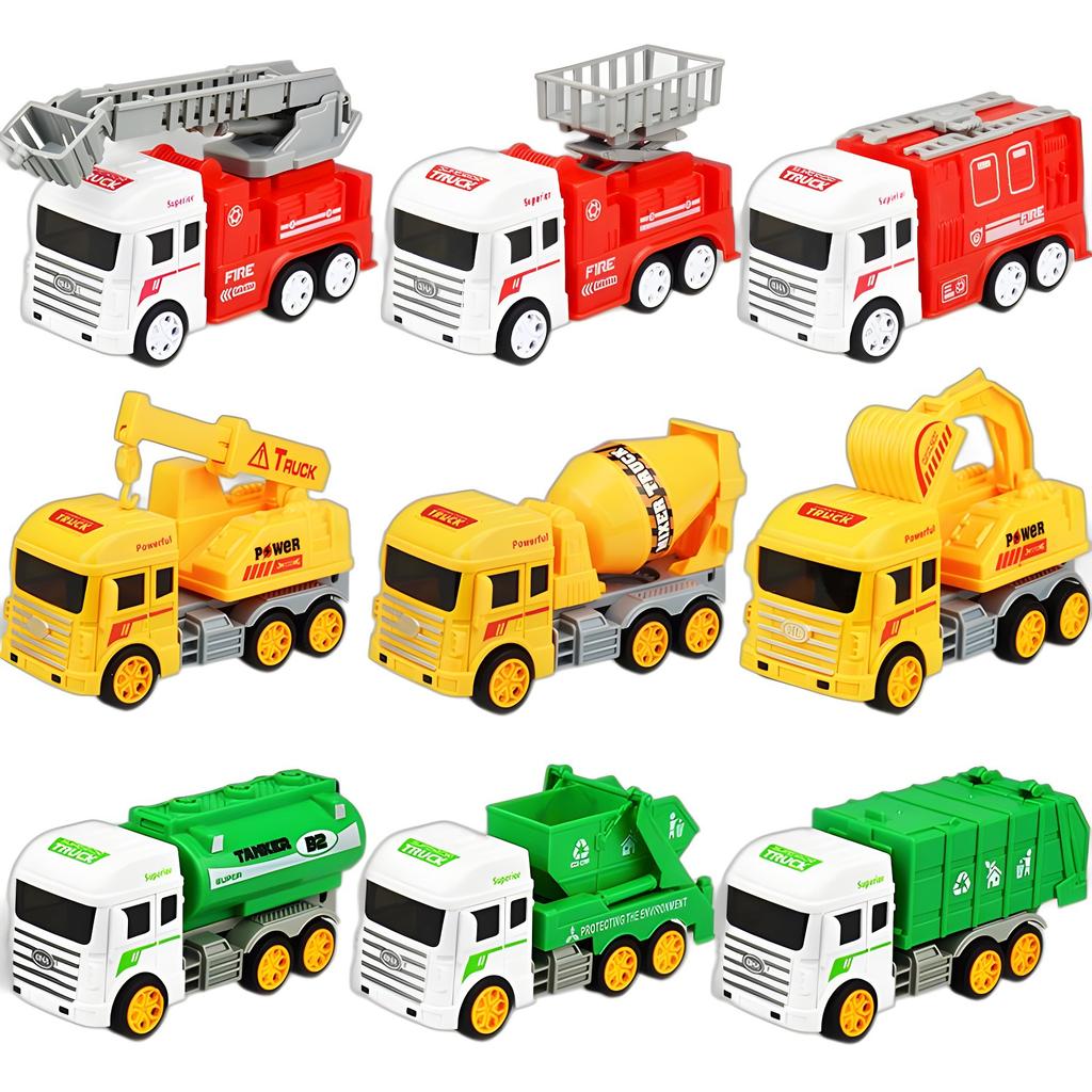 Kinderspielzeug Modellauto Trägheitssimulation Baufahrzeug Feuerwehr Müllabfuhr Bagger Leiter Jungenspielzeug