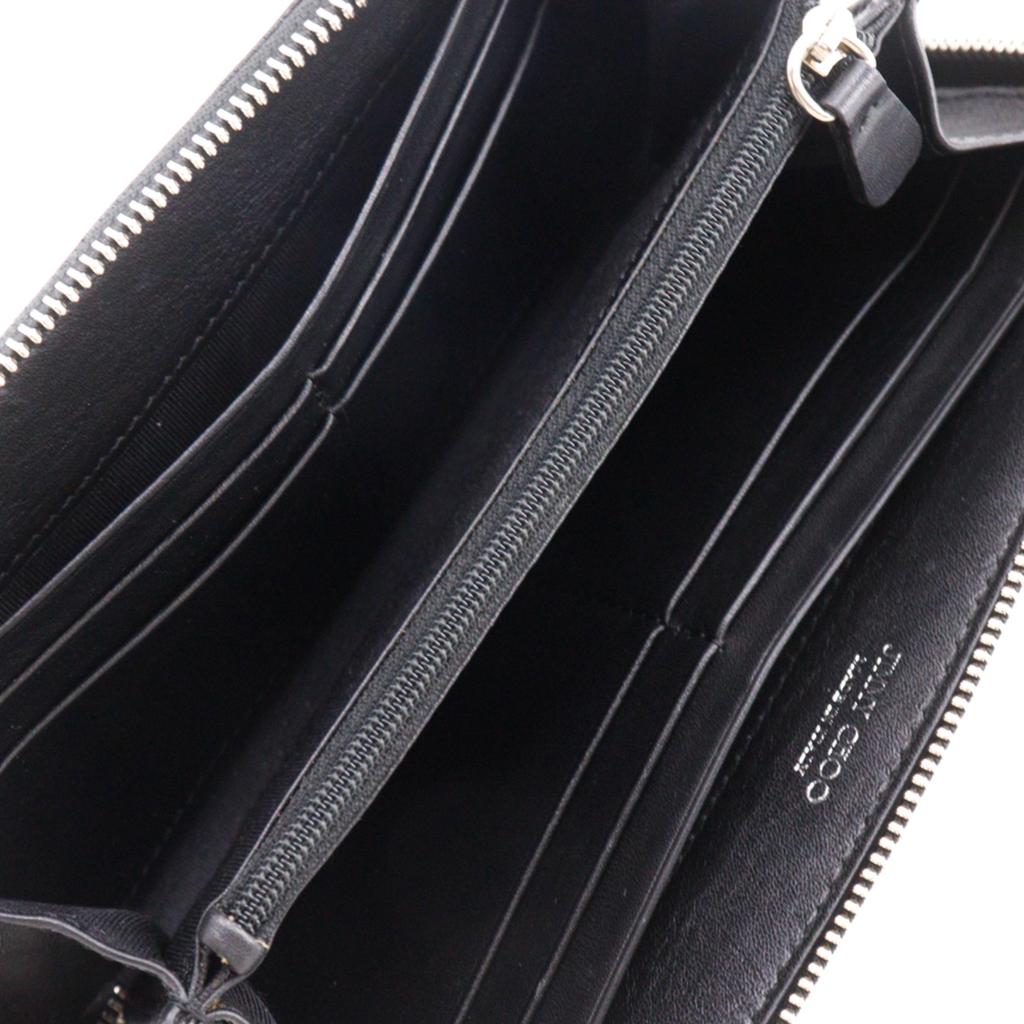 JIMMY CHOO Zip Around Purse Star studs black leather/Rhinestone Women Used
