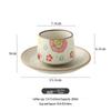 Retro Hand-Painted Ceramic Coffee Cup & Saucer Set with Latte Art Design