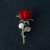 Flower Rose Trendy Jewelry Pin Accessory With Alloy Material For Formal Attire