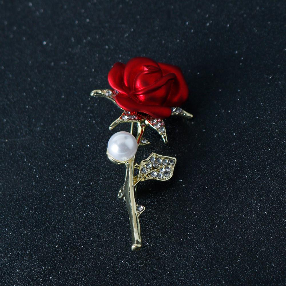 Flower Rose Trendy Jewelry Pin Accessory With Alloy Material For Formal Attire
