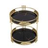 Make-up   Eisen 2-stöckig Hautpflege Aufbewahrung Display-Ständer Badezimmer-Arbeitsplatte   Regal für Schminktisch Schlafzimmer Schwarz Gold