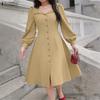 ZANZEA Women Elegant Casual Long Sleeve Dress