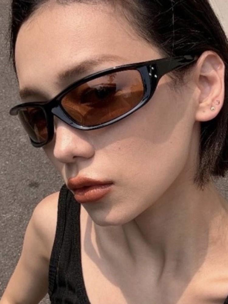 Vintage Y2K Sunglasses Women Retro Steam Punk Sunglasses Brand Designer Shades for Girl Concave Eyewear Men
