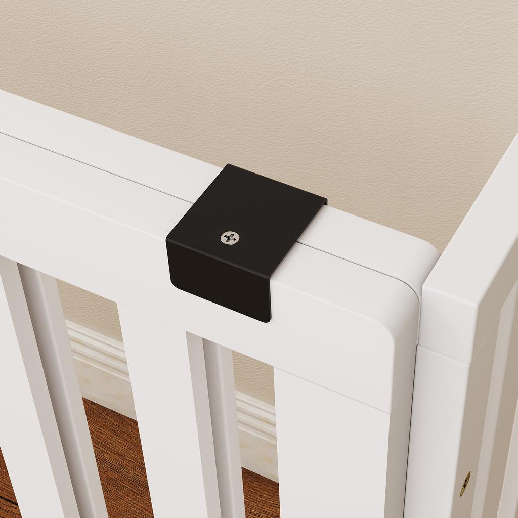 Dog Gate for Medium and Small Size Extendable Freestanding In Wood, 102-183x57x70 Cm, White