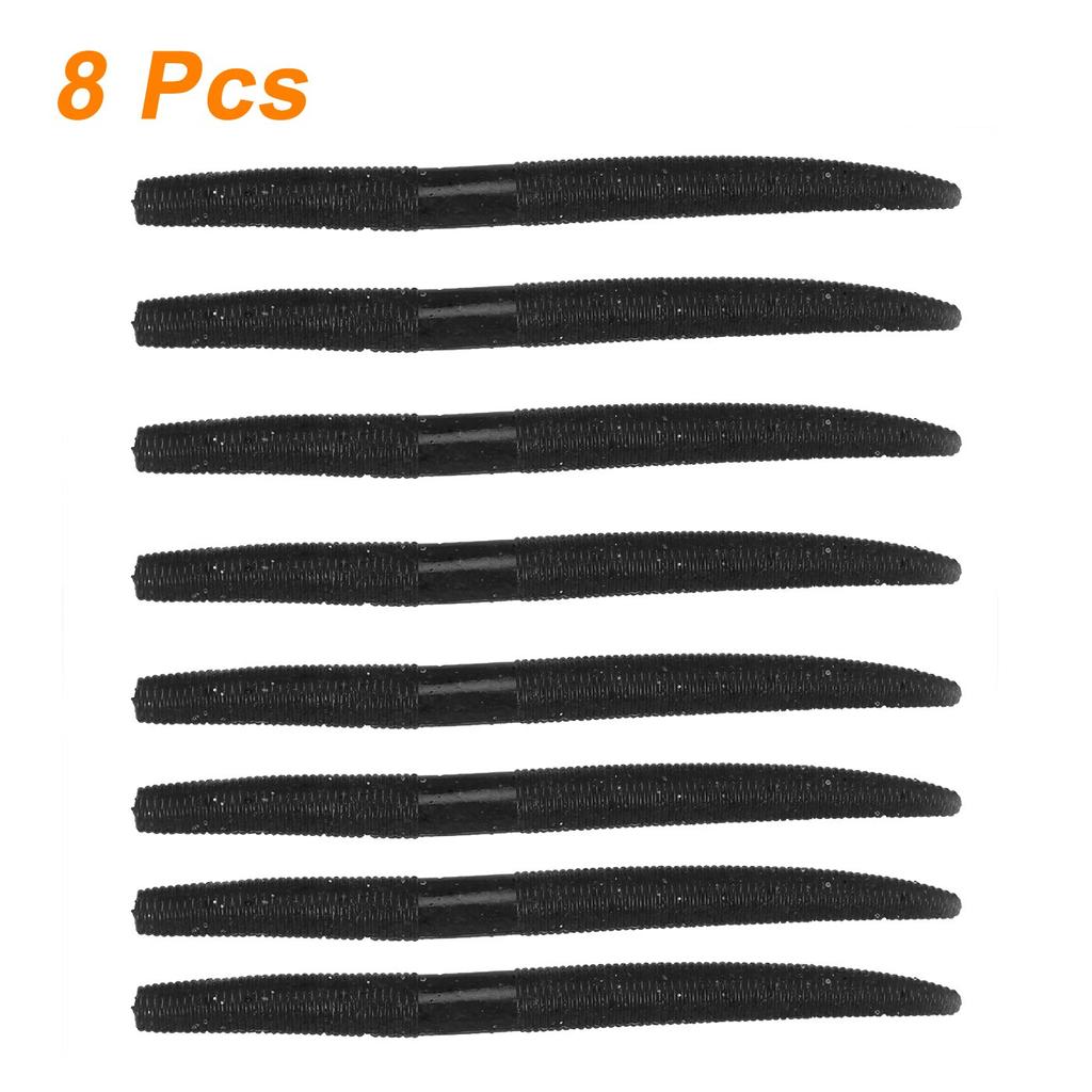 Aonepro Przynęty wędkarskie z miękkiego plastiku 8 szt. 5,5" 2/5 Oz Sztuczne, słone przynęty typu robak do pływania na okonie Wacky Rig Jig Słodkowodne Wędkarstwo morskie Wielokolorowy