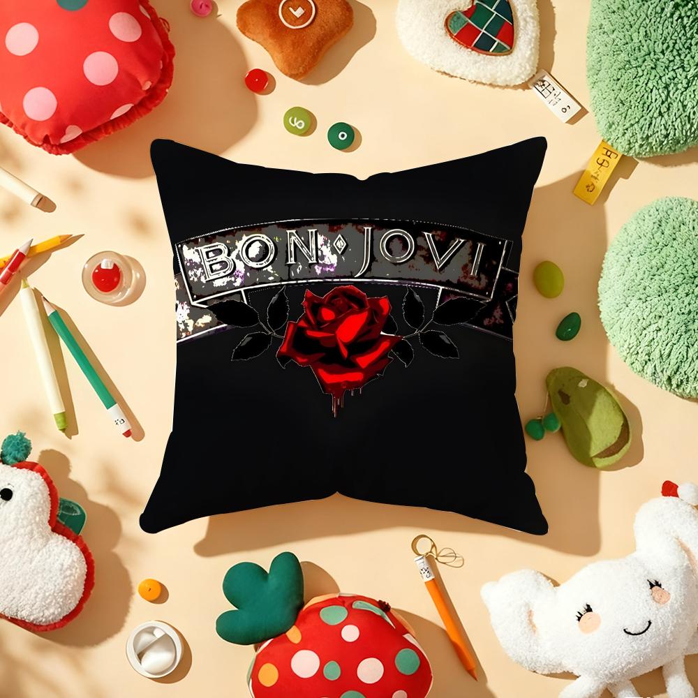 BBon JJovi Rock Kussenhoes Pluche Stof Zacht Dubbelzijdig Bedrukt Bank Warm Winter Huis Cadeau Kussenhoes