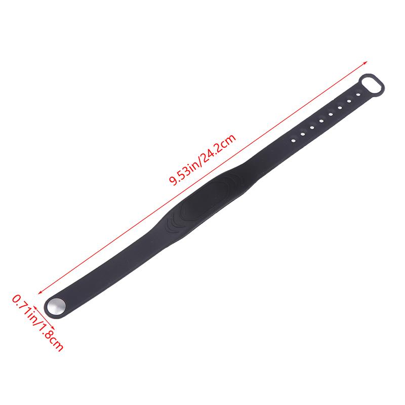 Adjustable Pure Black Silicone Rfid Wristband 125Khz/13.56Mhz 14443A Ic Chip Waterproof Wristband Bracelet