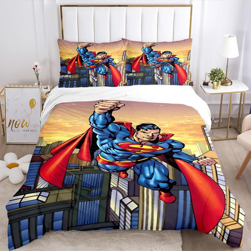 3pcs Superman Cover Set,Soft Comfortable Duvet Cover,Guest Room (1*Duvet Cover + 2*Pillowcases, Without Core) yy251024120