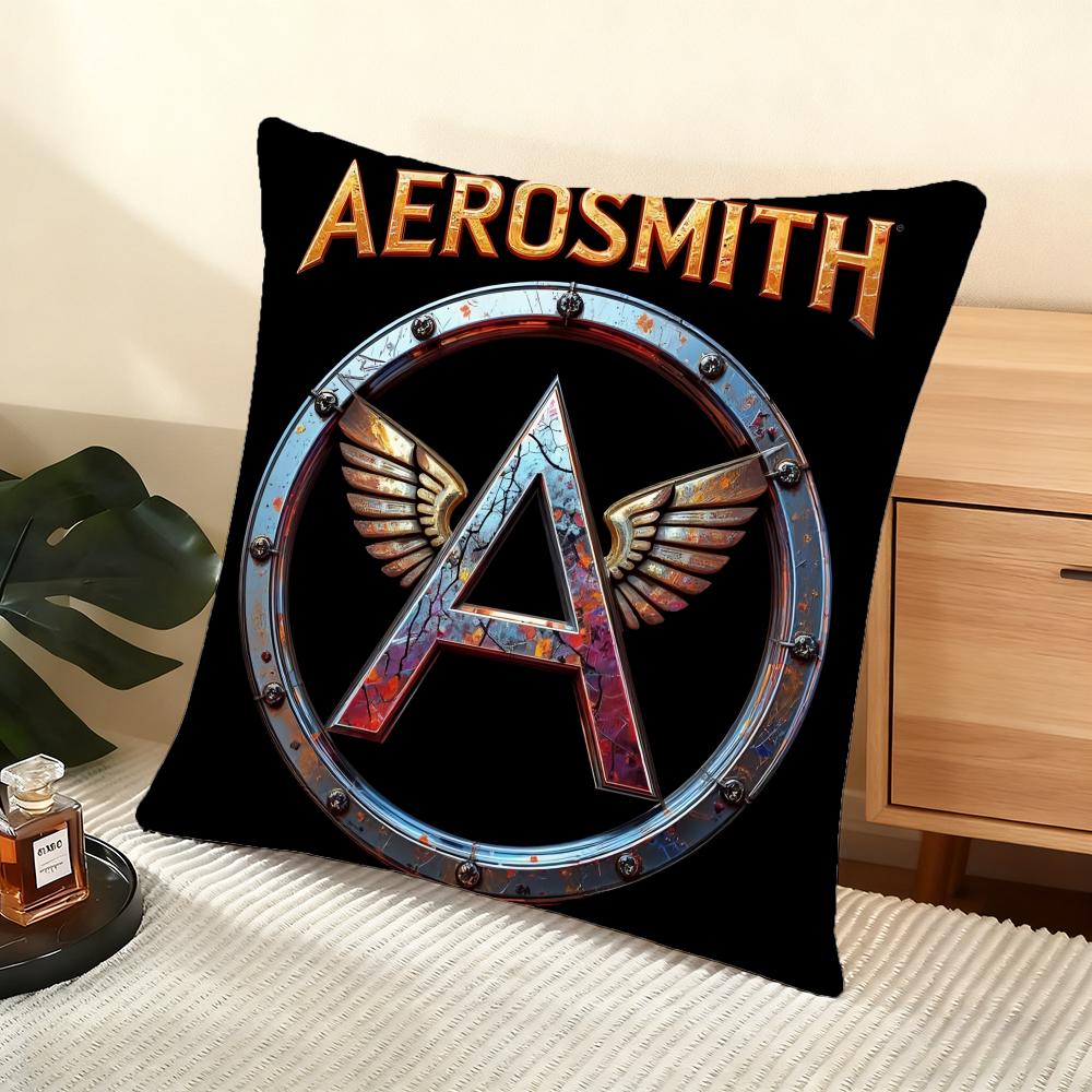Band A-Aerosmith Cushion Cover Soft Short Plush Pillow Cover Smooth Cozy Texture Aesthetic Cushion Case Home Decor