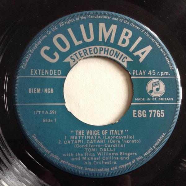 7inch Record TONI DALLI - Voice Of Italy ESG7765 Columbia 1959 UK Pop Used