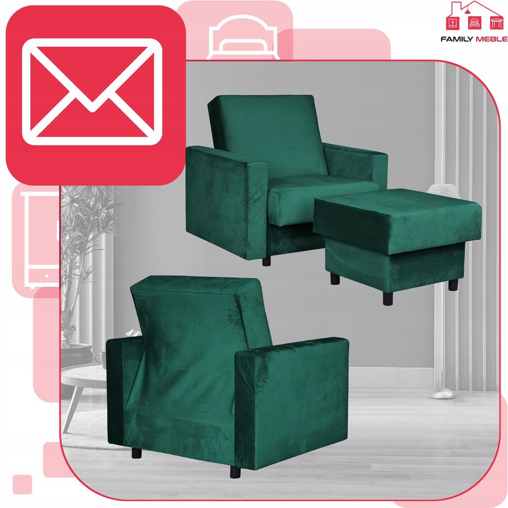 Zestaw mebli wypoczynkowy Alicja wersalka kanapa fotele pufy Family Meble