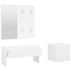 Coat Rack Set White Particleboard