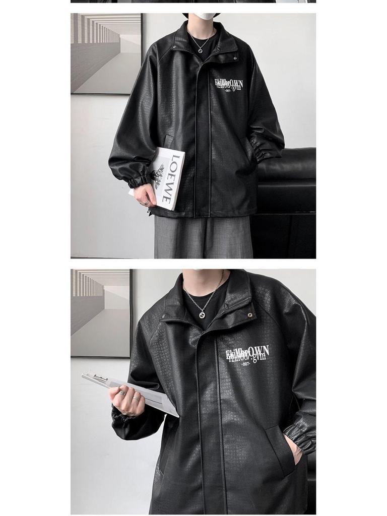 2025 Herren PU Leder Motorradjacke - Puffig, Weiche Lammnappa-Textur, Lässige Lockere Passform für Herbst und Winter